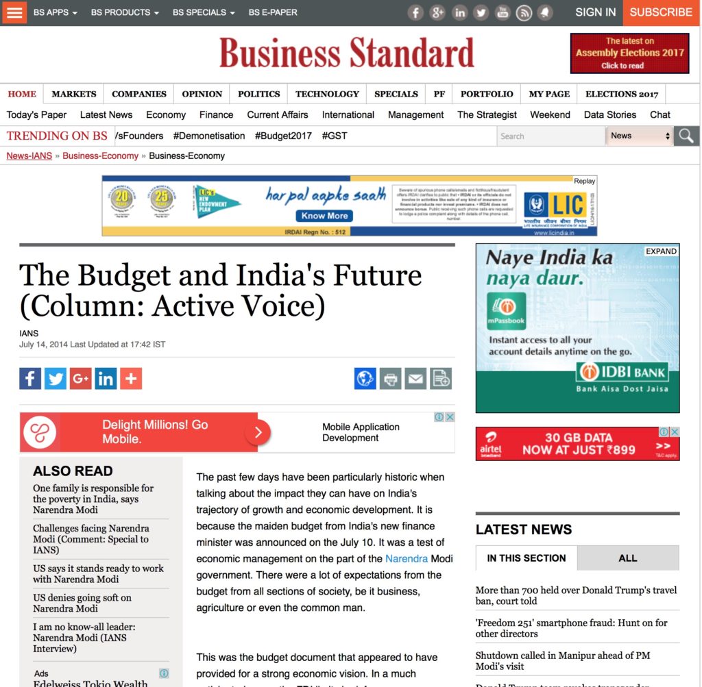 The Budget And India’s Future – Institute For Competitiveness