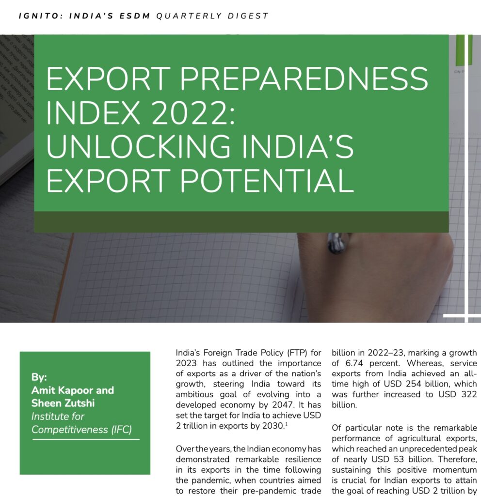 Export Preparedness Index 2022: Unlocking India's Export Potential