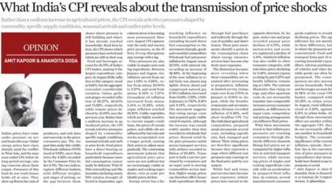 What India’s CPI Reveals About the Transmission of Price Shocks